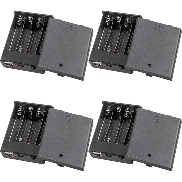 Does not apply Other - 4 Pack 4 AA USB Battery Pack for LED Neon Signs, 4–6V Power Supply Converts U...